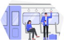 Train travel illustration