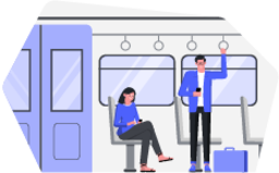 Train travel illustration