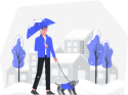 Travel during snowfall illustration