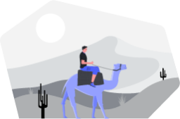 Travel in the desert illustration