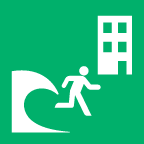 tsunami evacuation building icon