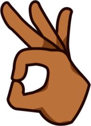 turned ok hand sign (brown) emoji