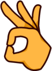 turned ok hand sign emoji