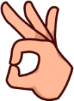turned ok hand sign (plain) emoji