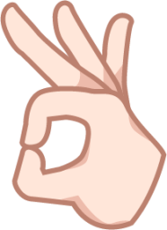 turned ok hand sign (white) emoji