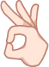 turned ok hand sign (white) emoji