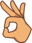 turned ok hand sign (yellow) emoji