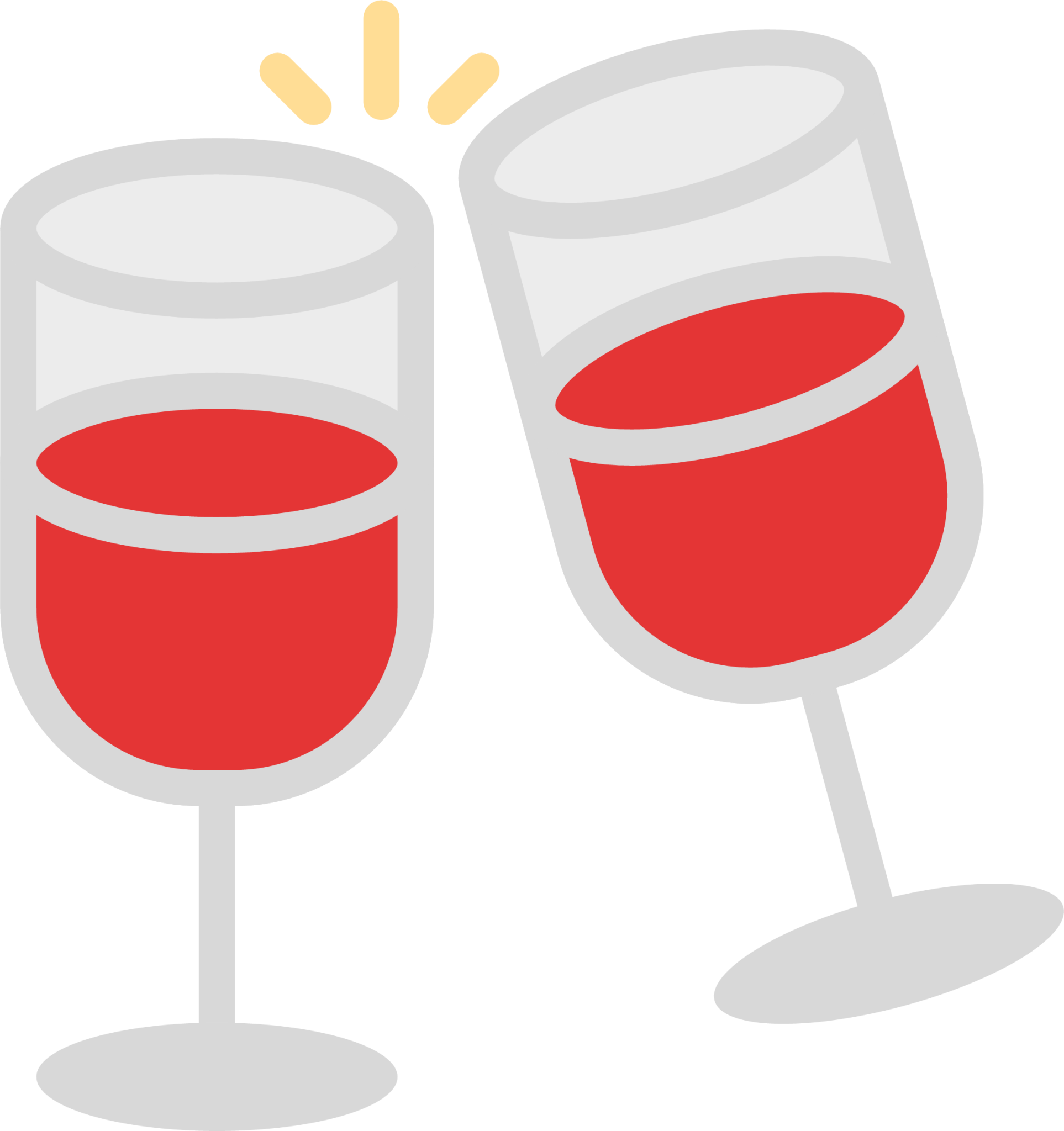 two glasses of wine icon
