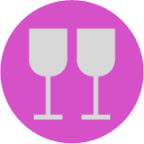 two glasses on a pink plate icon