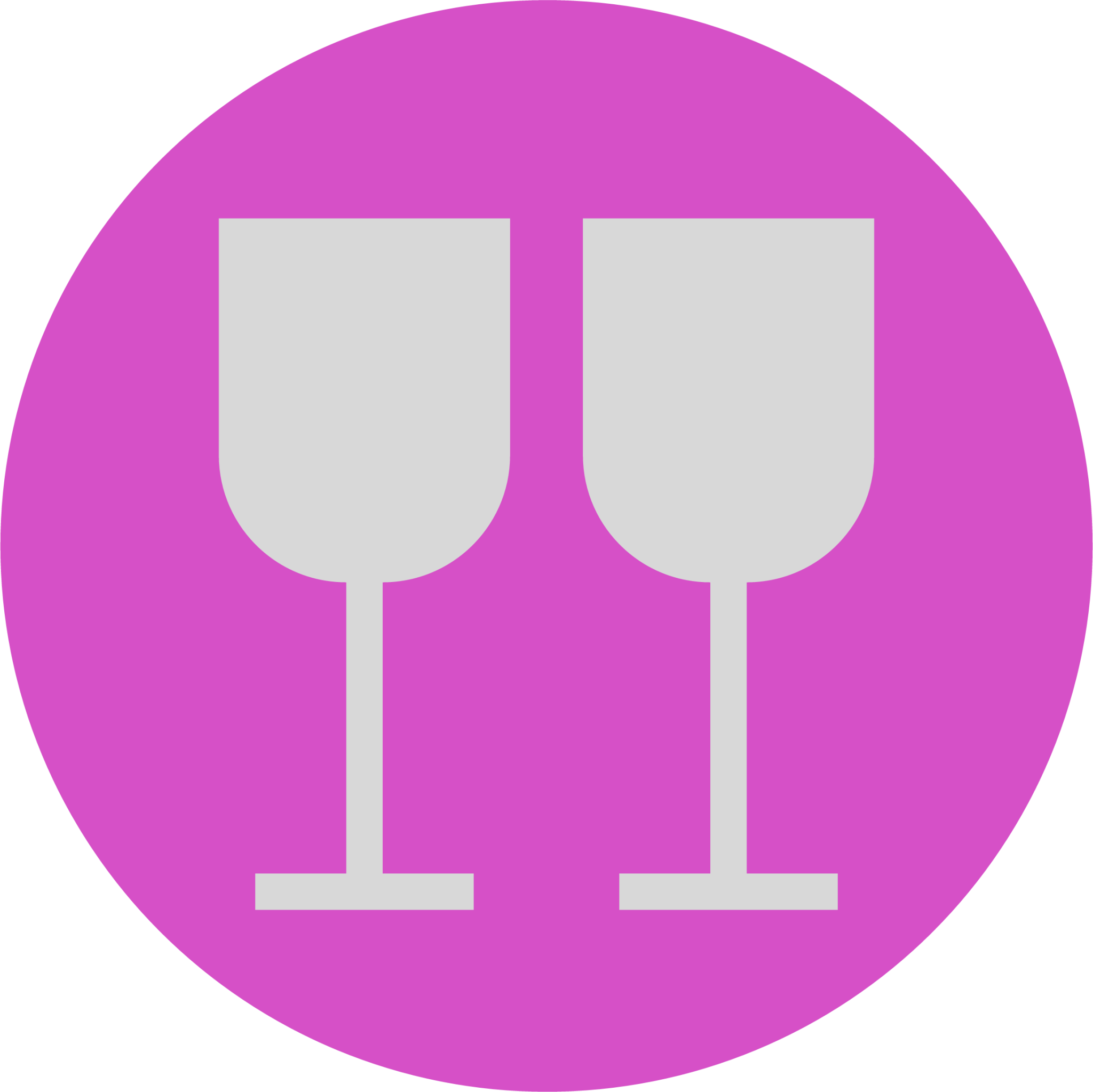 two glasses on a pink plate icon