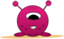 two horn one eye pink monster icon