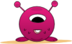 two horn one eye pink monster icon