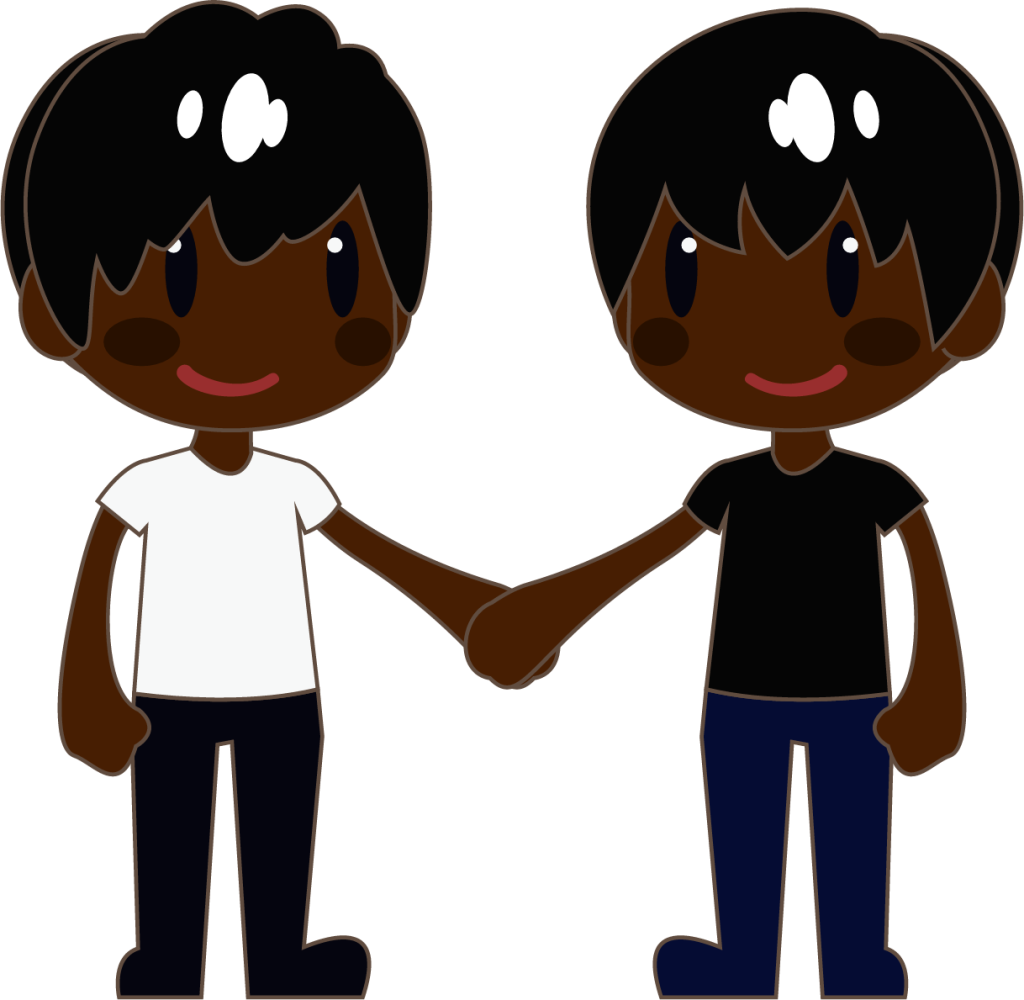 two guys holding hands emoji