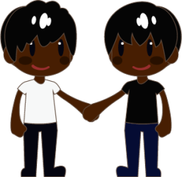 two men holding hands (black) emoji