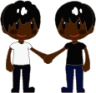 two men holding hands (black) emoji