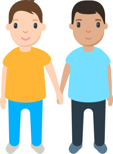 two men holding hands emoji