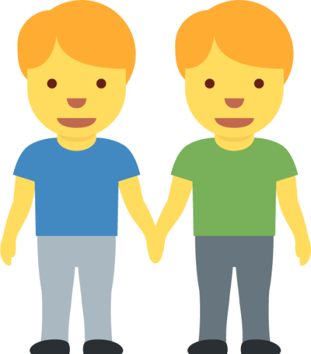 two men holding hands emoji