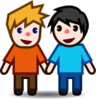 two men holding hands (white) emoji