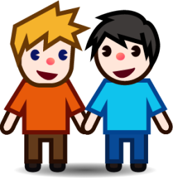 two men holding hands (white) emoji