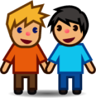 two men holding hands (yellow) emoji