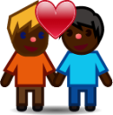 two men in love (black) emoji
