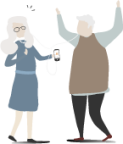 two older people dancing illustration