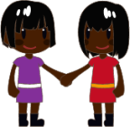 two women holding hands (black) emoji