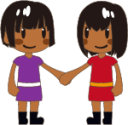 two women holding hands (brown) emoji