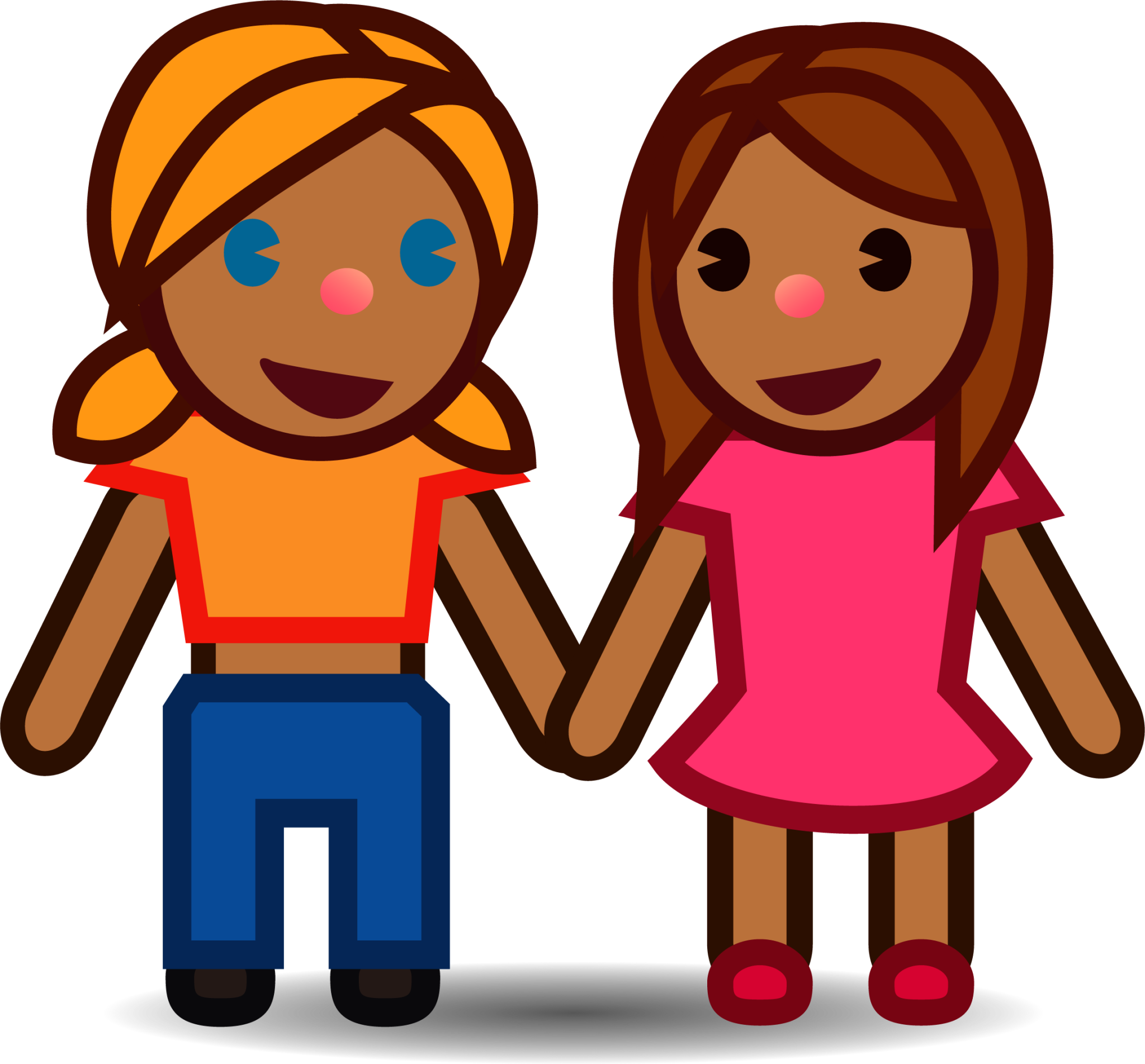 Two Women Holding Hands Brown Emoji Download For Free Iconduck