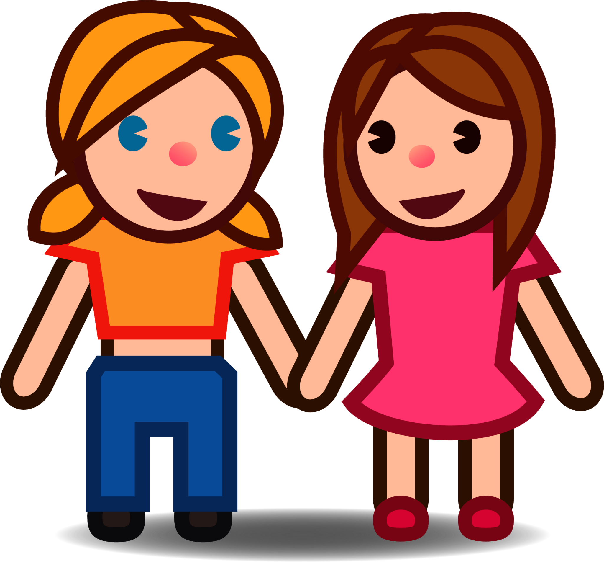 two women holding hands (plain) emoji