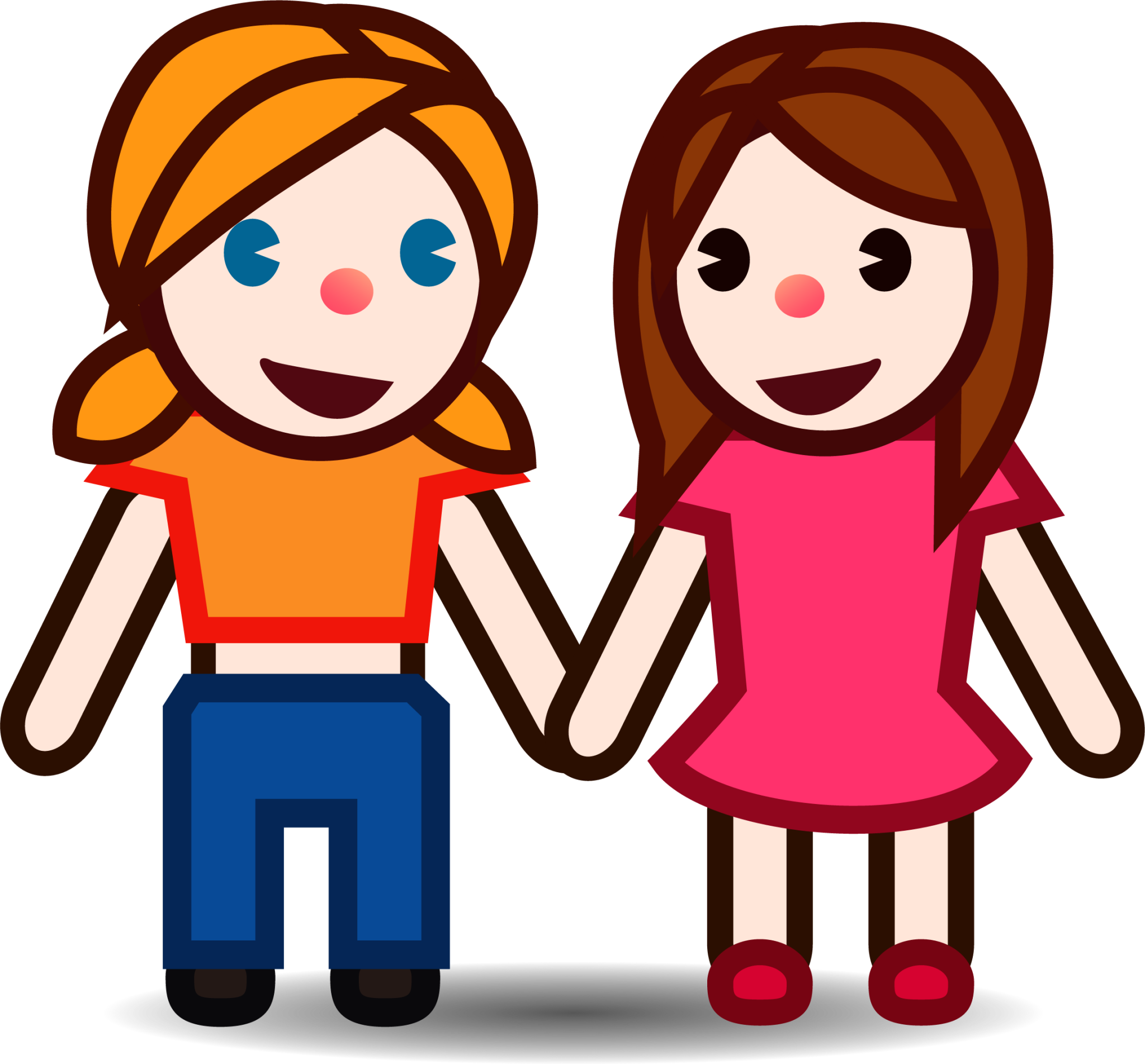 two women holding hands (white) emoji