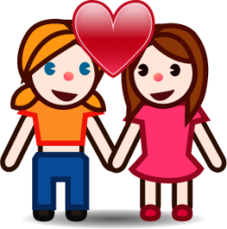 two women in love (white) emoji