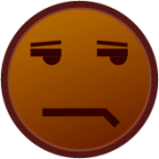 unamused (brown) emoji