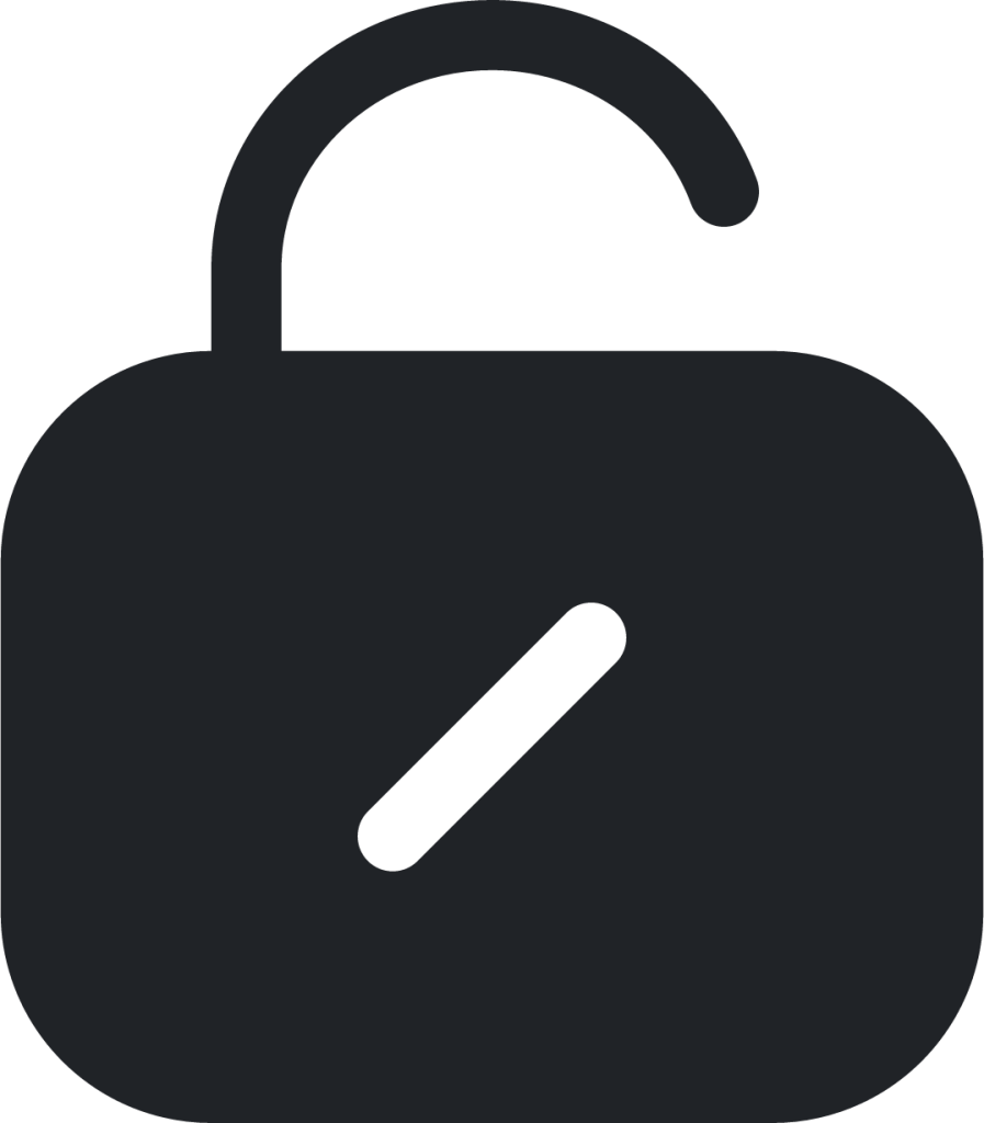 unlock (rounded filled) icon