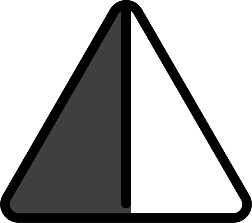 up-pointing triangle with left half black emoji