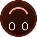 upside down face (black) emoji