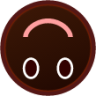 upside down face (black) emoji