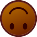 upside down face (brown) emoji