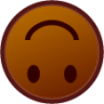 upside down face (brown) emoji