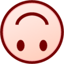 upside down face (white) emoji
