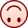 upside down face (white) emoji