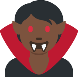 vampire: dark skin tone emoji