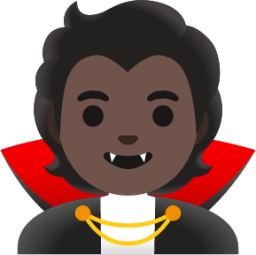 vampire: dark skin tone emoji