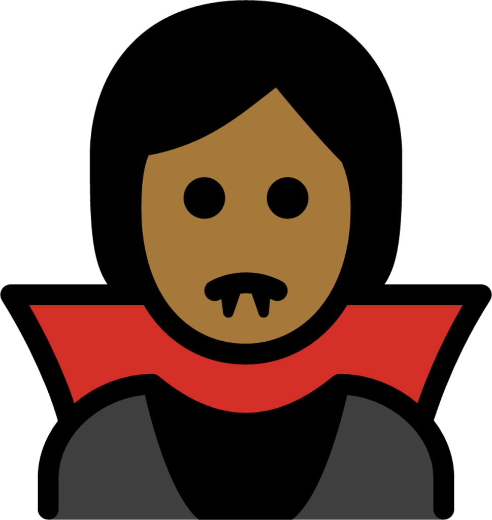 vampire: medium-dark skin tone emoji