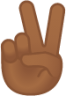 victory hand: medium-dark skin tone emoji