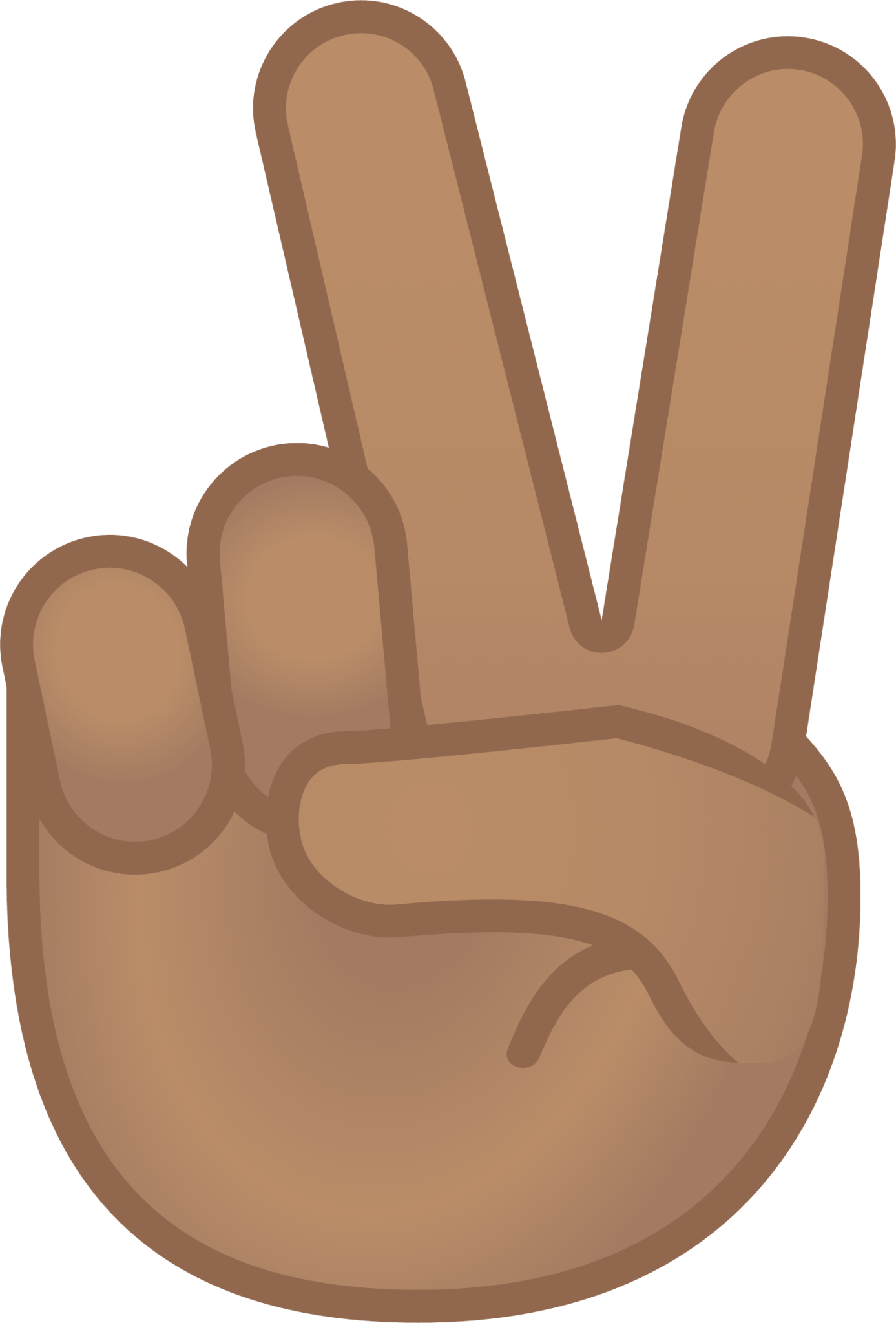 victory hand: medium skin tone emoji