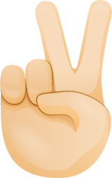 Victory hand skin 1 emoji emoji
