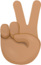 Victory hand skin 3 emoji emoji