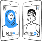 video call women chat illustration