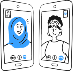 video call women chat illustration